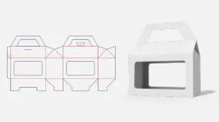 BHH-015-插底屋型手提盒(卡紙)